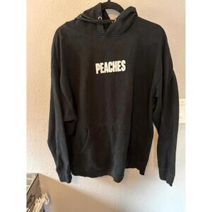 Justin Bieber Justice World Tour Merch Black Peaches Hoodie size XL unisex. Slig